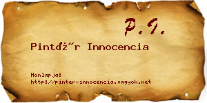 Pintér Innocencia névjegykártya
